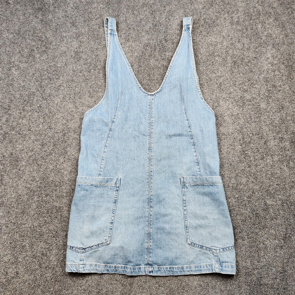 We The Free Light Blue Denim Pinafore Dress